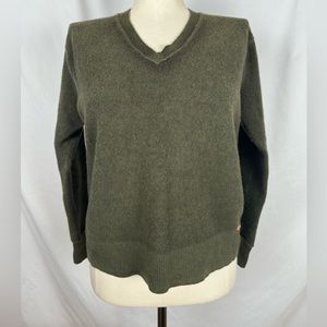 Banana Republic Heritage merino wool v-neck sweater olive green size XL